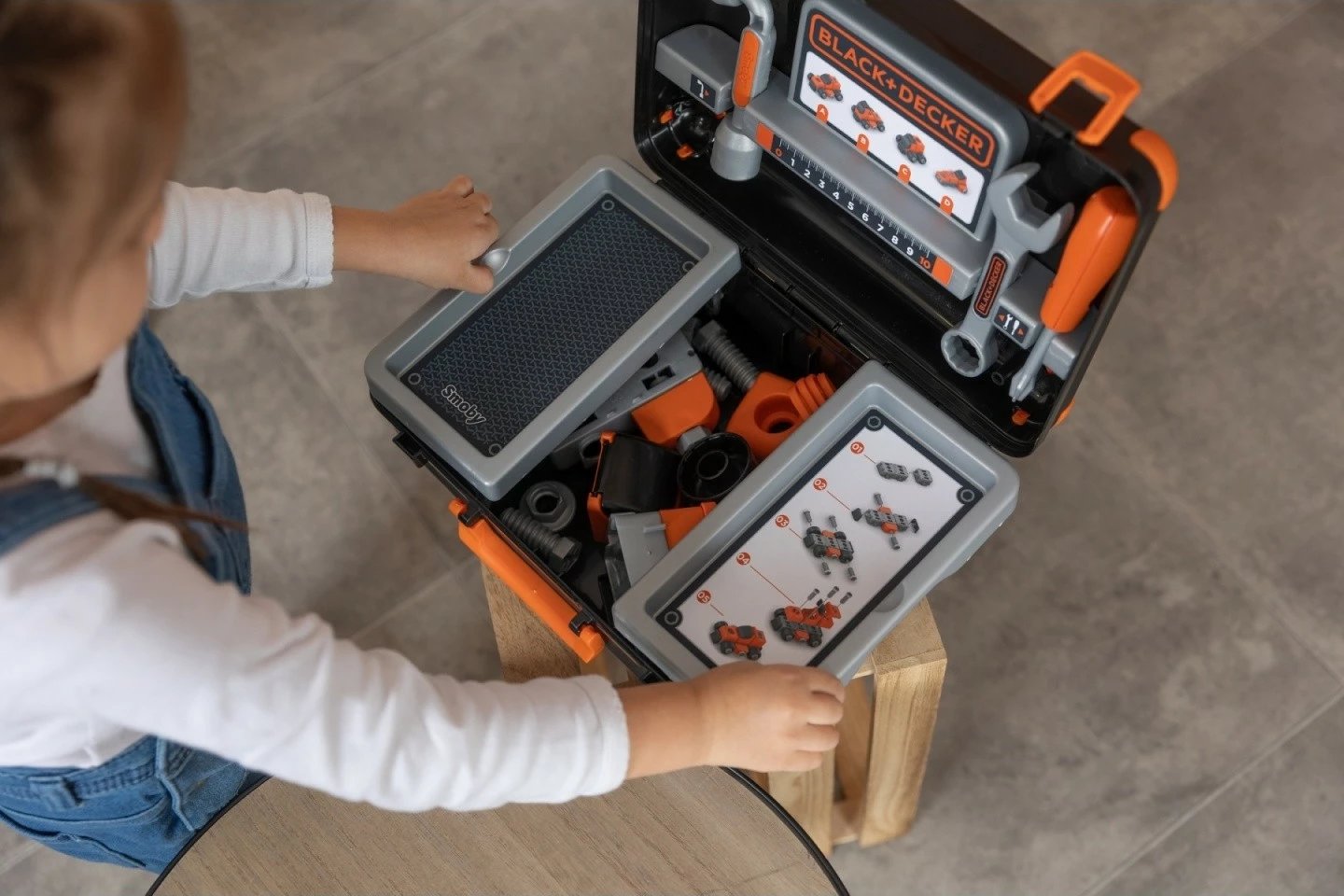 Set lodrash veglash Smoby Black + Decker, 39 pjesë, Multikolor