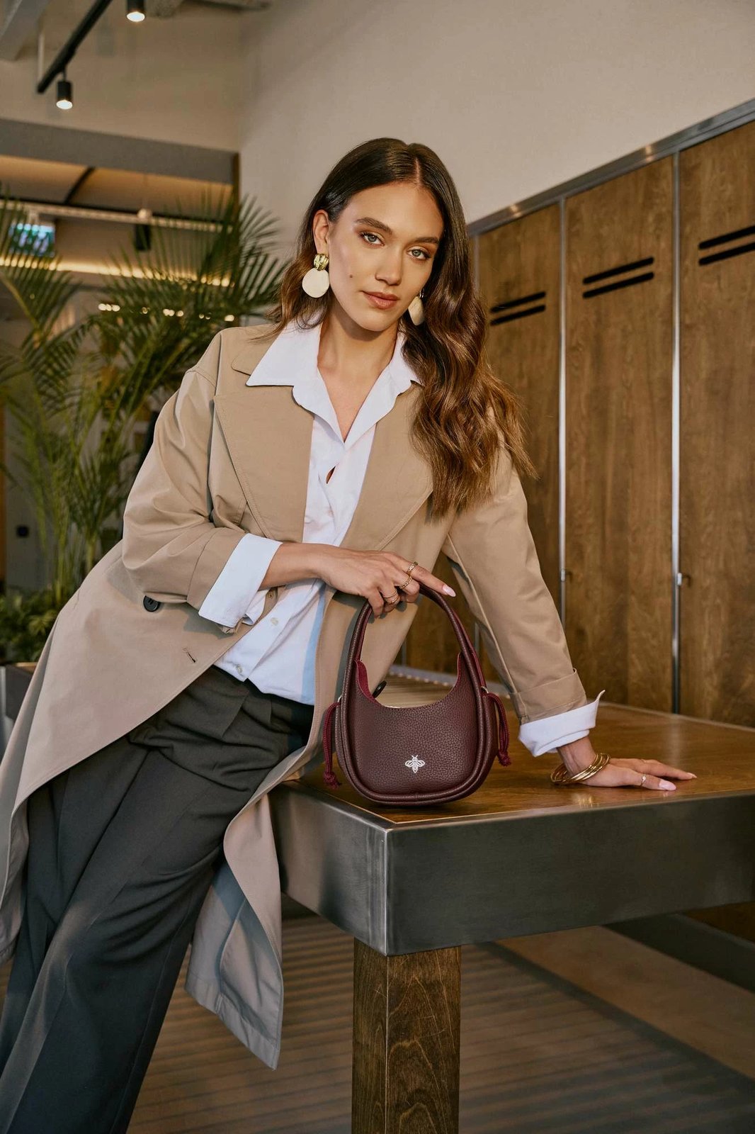 Çantë krahu Lucky Bees, Hedy, ngjyrë e kuqe e errët