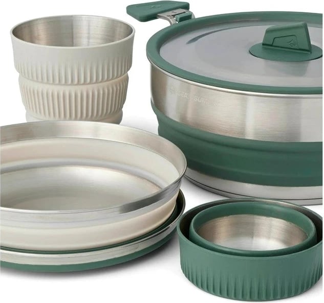Set enësh Sea to Summit Frontier UL One Pot Cook Set, 1.3 L, 5 copë, Jeshile