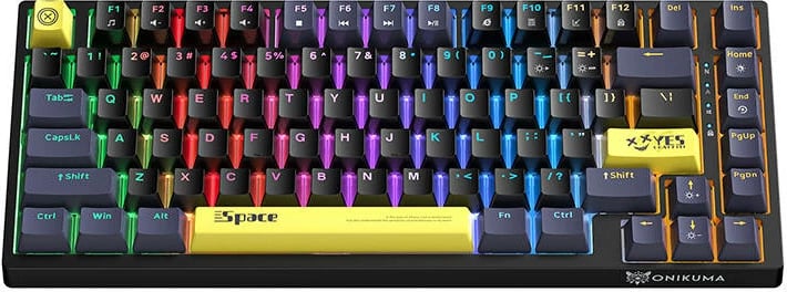 Tastierë mekanike ONIKUMA G52, 82 taste, me kabllo USB, e zezë, me ndriçim RGB