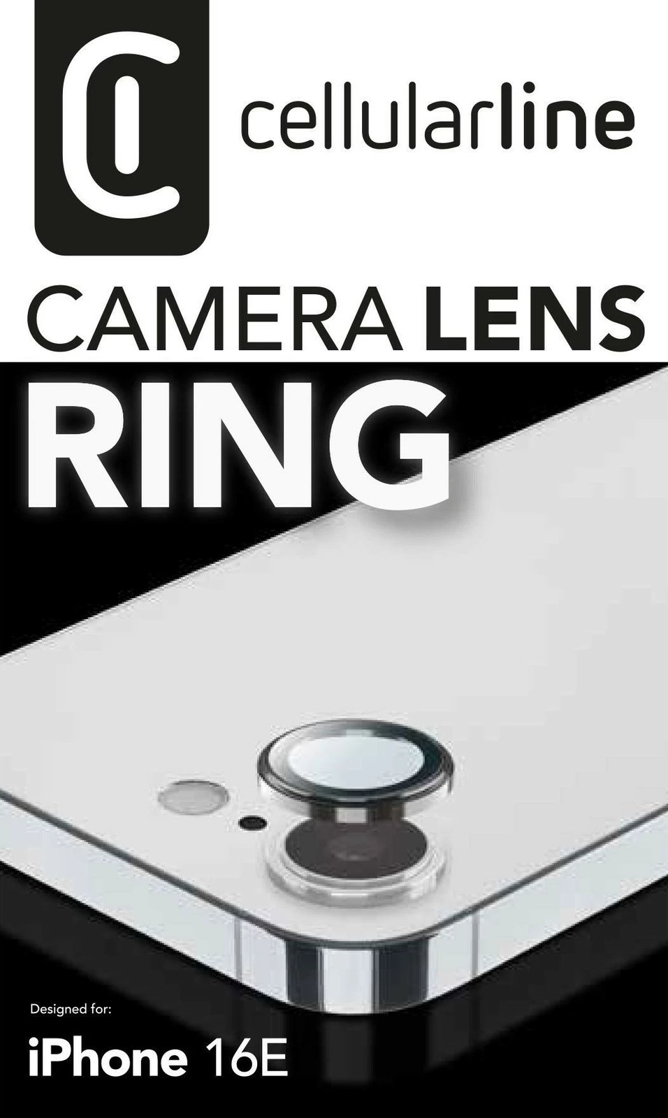 Mbështjellës kamera Cellularline për iPhone SE (2025)/16E, transparent