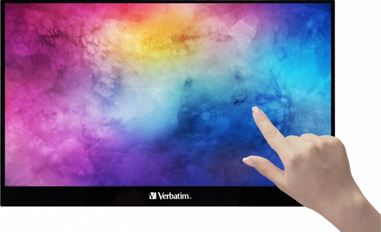 Monitor portativ me prekje, Verbatim PMT-17, 17.3" Full HD IPS 60 Hz, 10-pikësh, USB-C/HDMI, i zi
