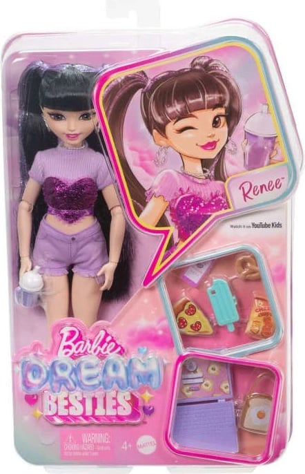 Kukull Barbie Dream Besties Renee me 8 aksesorë, Mattel
