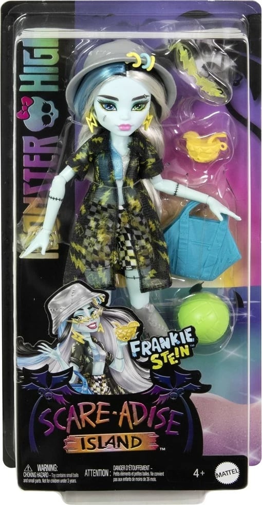 Kukull Monster High Scare-adise Island Frankie Stein, MATTEL, Shumëngjyrëshe