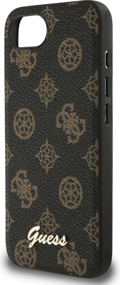 Mbështjellës Guess Peony Script Logo MagSafe për iPhone 16e, i zi