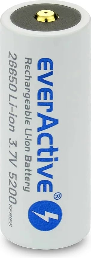 Bateri rikarikueshme Li-ion everActive 26650, 5200 mAh, 3.7V, me micro USB