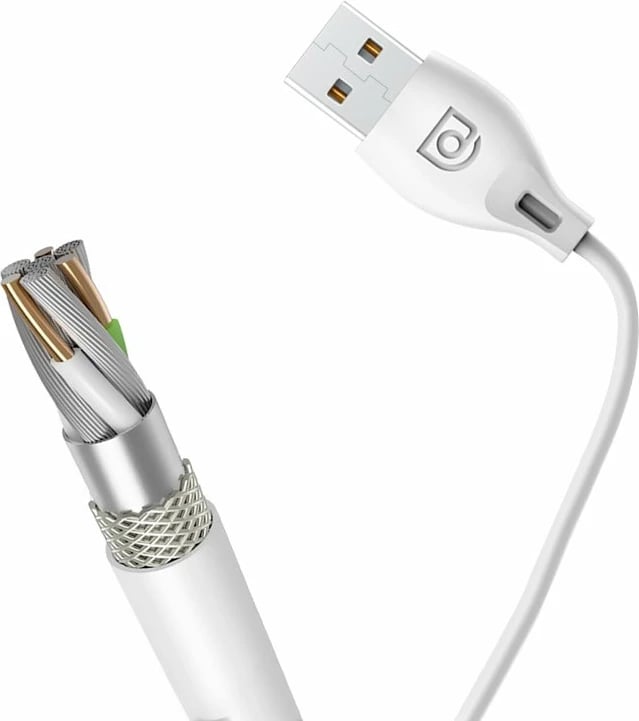 Kabllo Dudao L4T, USB në Type-C, 1m, 2.1A, Bardhë