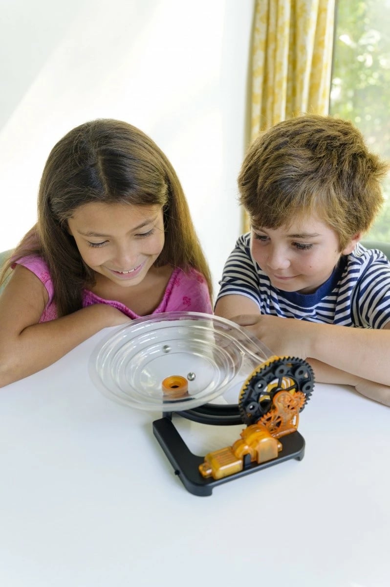 Set ndërtimi pistë topash elektrik, 4M KidzLabs 00-03456, motor elektrik, plastikë, punon me bateri AAA, moshat 5+