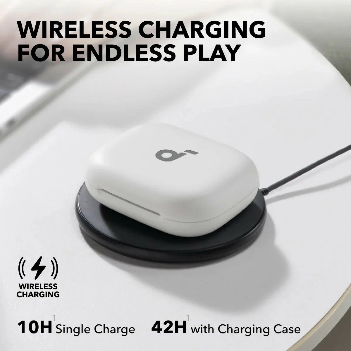 Kufje wireless Anker Soundcore Aero Fit 2, Bluetooth, të bardha