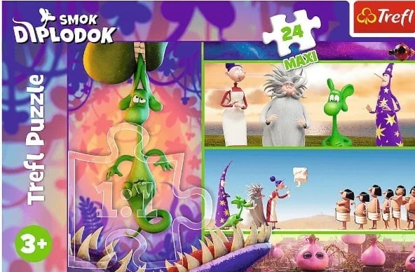 Puzzle Trefl Smok Diplodok 24 pjesë MAXI për fëmijë, 60x40 cm Puzzle Trefl Smok Diplodok 24 pjesë MAXI për fëmijë, 60x40 cm