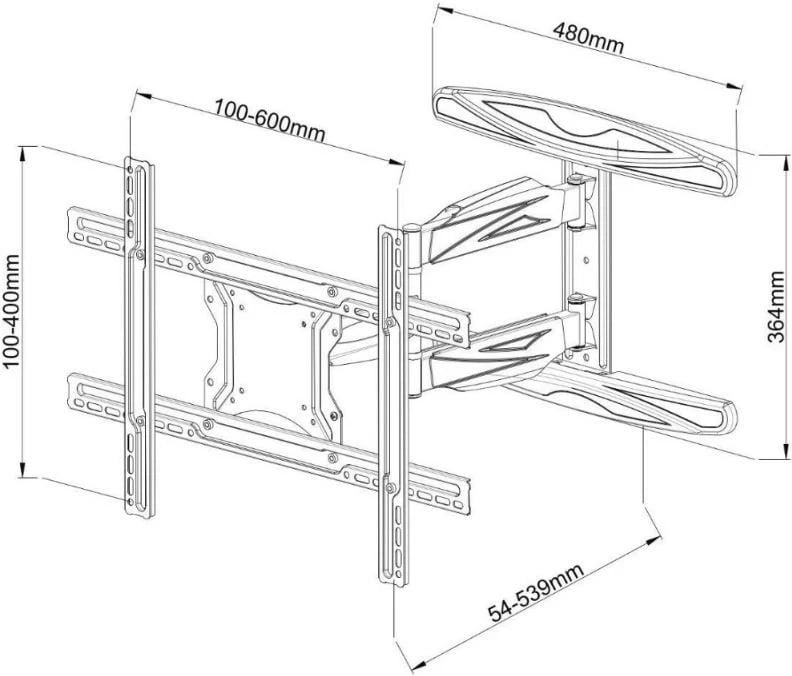 Mbajtës muri për TV Techly 308879, 40-65 inç, i zi