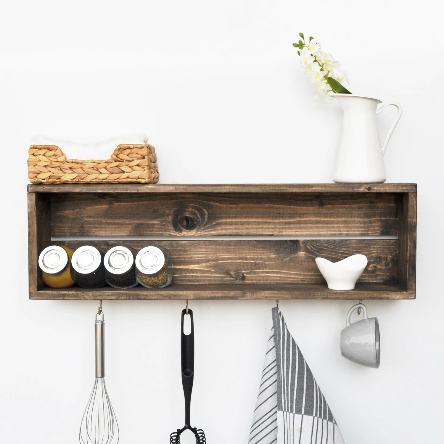 Raft kuzhine, dru bredhi, ngjyrë arre, Hanah Home, Aa072