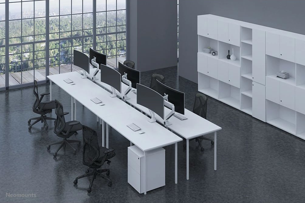 Krah monitori për tavolinë Neomounts NM-D775WHITEPLUS, Clamp/Grommet, 18 kg, 10"-49", 100 x 100 mm, Bardhë