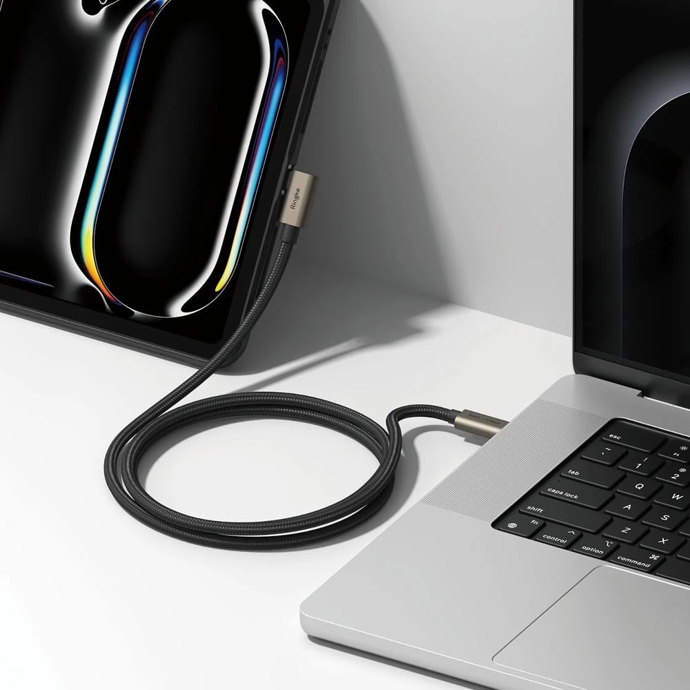 Kabllo USB-C Ringke 3.2 Gen 2x2, 1m, 240W, Power Delivery 3.1, e zezë
