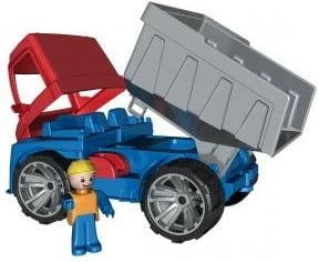 Kamion lodër Lena Truxx Dump Truck 27 cm, Blu, Kuq, Argjend