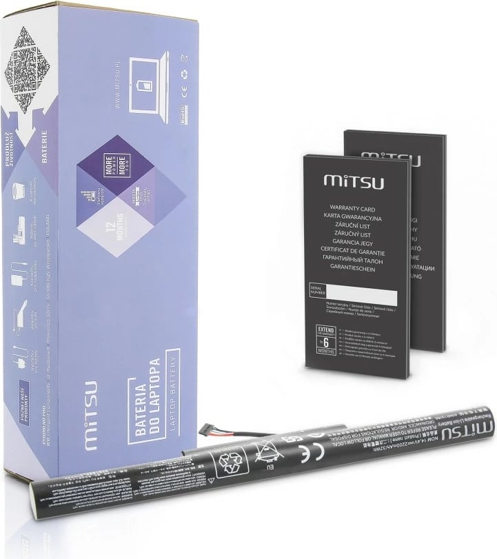 Bateri laptopi Mitsu BC/LE-310 për Lenovo IdeaPad 310, 510S, 2200 mAh, 14.4V