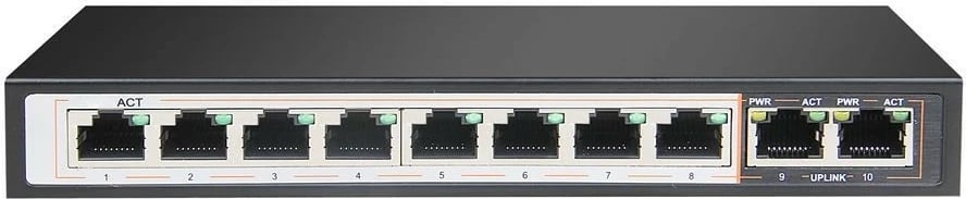 Switch Extralink Perses 8X EX-SG1008PE, 10 porta, PoE, Full Gigabit, Desktop, i zi