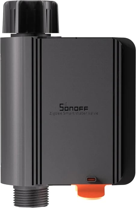 Valvulë smart për ujitje Sonoff SWV-BSP, ZigBee, 3/4", e zezë