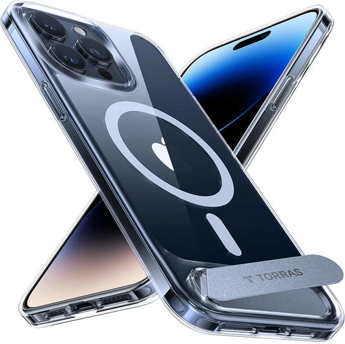Mbështjellës Torras UPRO Pstand për iPhone 15 Pro Max, transparent