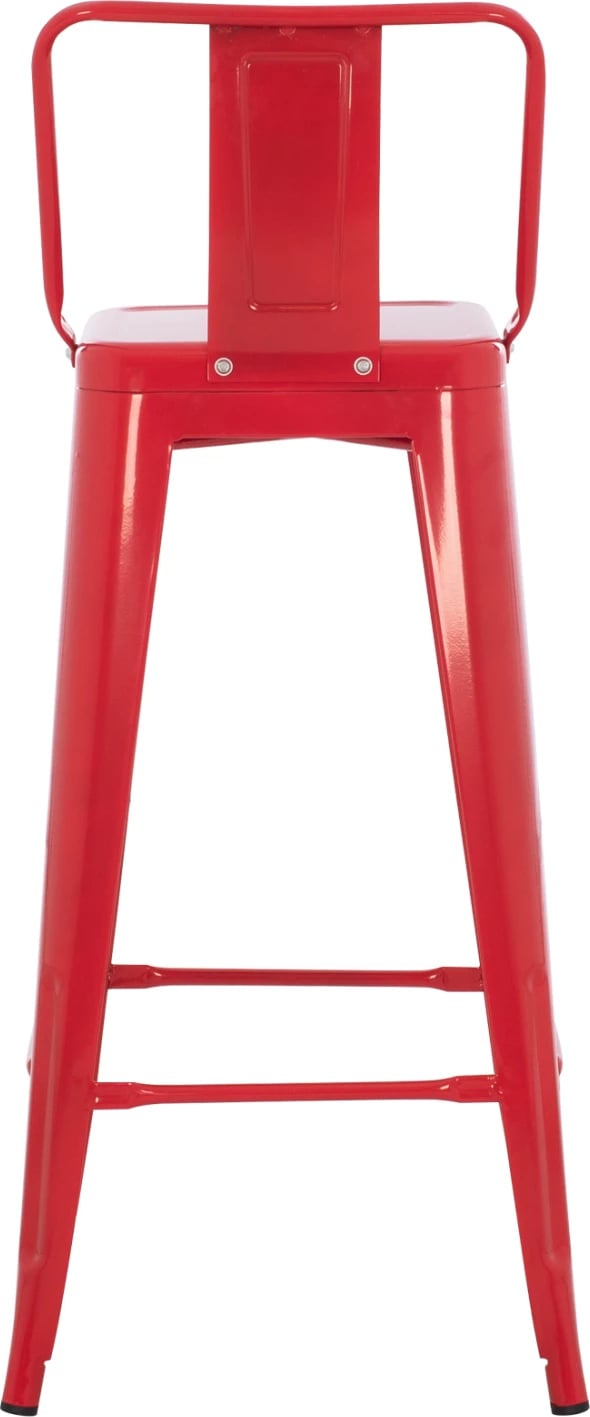 Karrige për bar metalike Melita me shpinë, ngjyrë e kuqe, FH8643.04, 43x43x100 cm