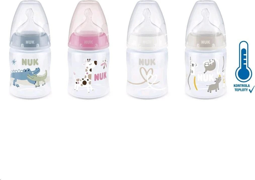 Shishe për bebe, NUK, First Choice Temperature Control, 150 ml, thithkë M 0–6 muaj, rozë