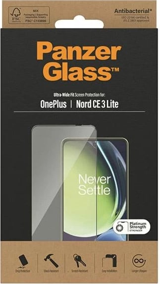 Xham mbrojtës PanzerGlass Ultra-Wide Fit për OnePlus Nord CE 3 Lite