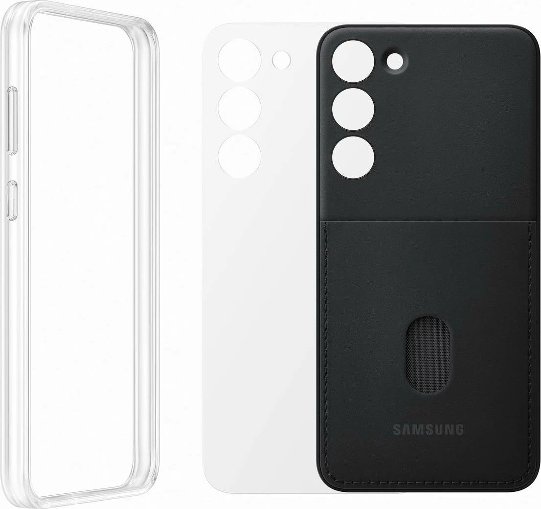 Mbështjellës Samsung Frame Cover për Samsung Galaxy S23+, EF-MS916CBEGWW, me xhep për kartelë, i zi