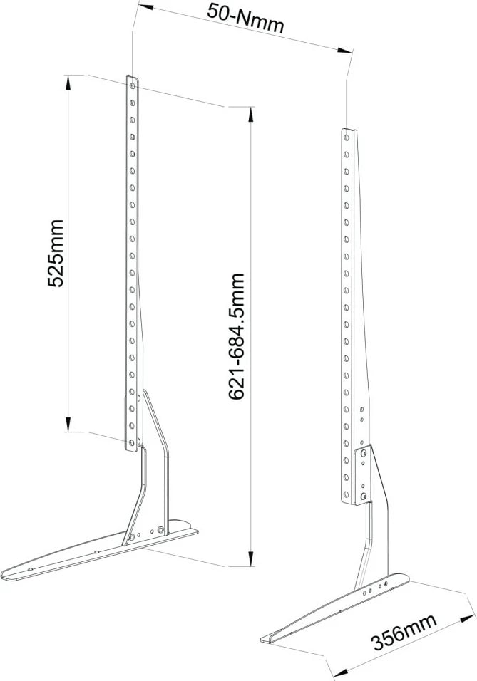 Këmbë TV ART STO SD-20 për 23-75 inç, deri 40kg, VESA 800x400, e zezë
