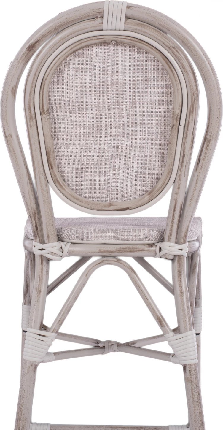 Karrige për bar alumin, pamje bambu, patinë e bardhë, FH5110, 47x61x115 cm