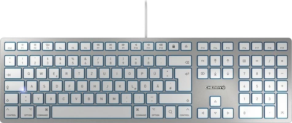 Tastierë Cherry KC 6000 SLIM për Mac, Full-size, Wired, USB, QWERTZ, Silver