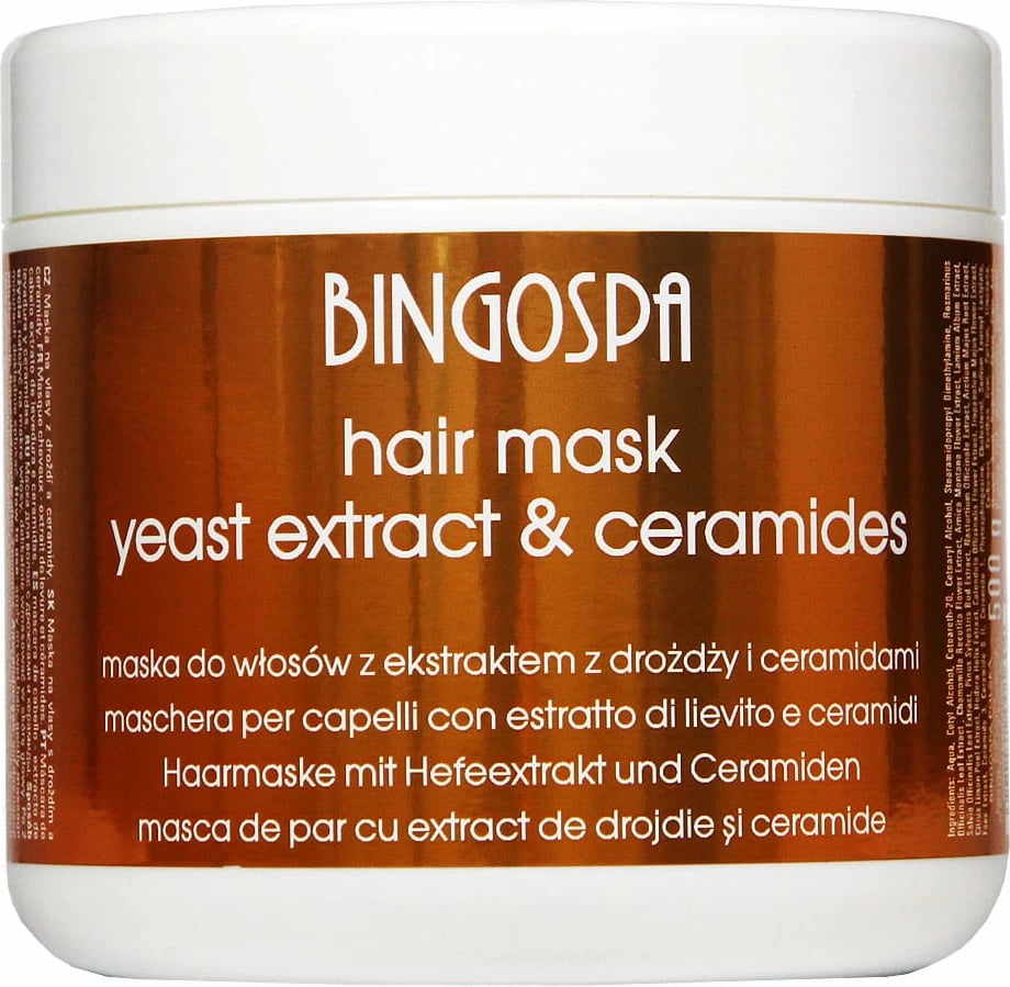 Maskë për flokë për femra BingoSpa me ekstrakt të majasë dhe ceramide, 500ml