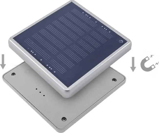 Dritë diellore Maclean MCE124, 4 LED, Sensor muzgu, Argjendtë