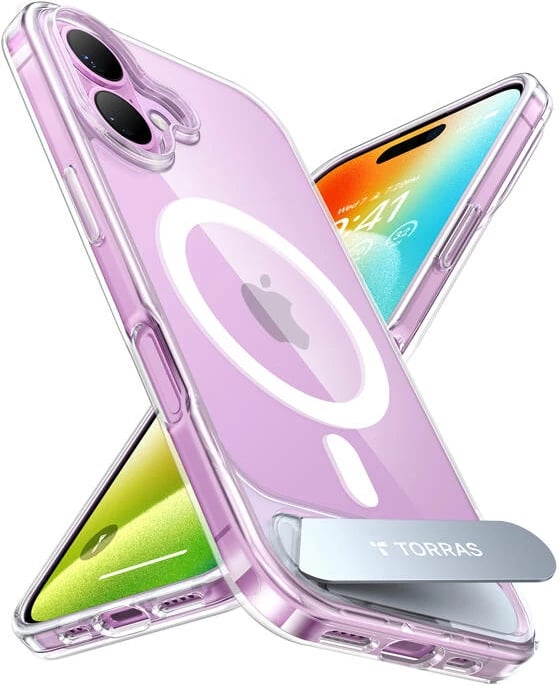 Mbështjellës Torras Pstand Series për iPhone 16 Plus, transparent