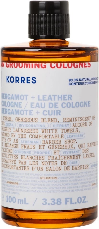 Eau de Cologne për meshkuj Korres Athenian Grooming Bergamot + Leather 100ml