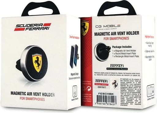 Mbajtës magnetik për grilë Ferrari FESCHBK, i zi/argjendtë