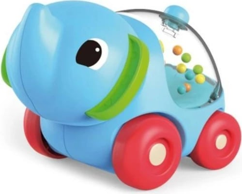 Lodër edukative Carotina Baby, Lisciani, 304-102280, makinë elefant me puzzle, Blu/Gjelbër/e Kuqe