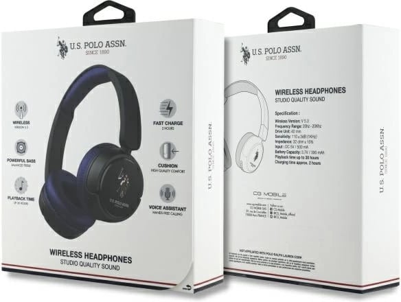 Kufje Bluetooth on-ear US Polo Assn USHPV6PCOV, Navy, DH Color Logo