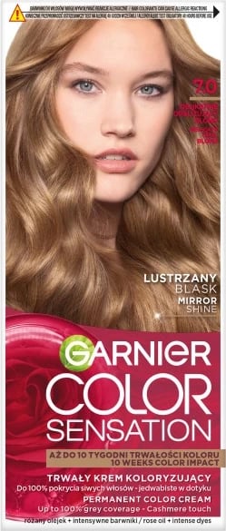 Krem për ngjyrosje flokësh për femra Garnier Color Sensation 7.0 Blond i butë opalescent