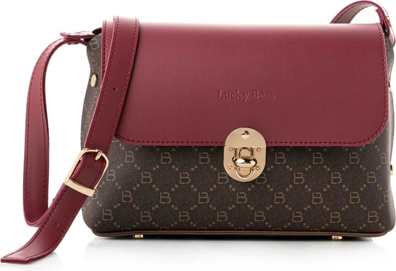 Çantë crossbody Lucky Bees, kafe dhe e kuqe e errët, 1278