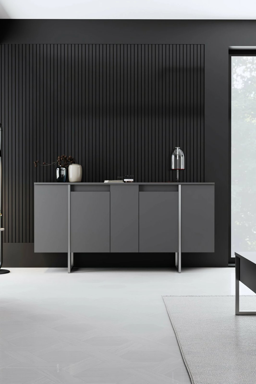 Konsol Skye Decor, Luxe, antracit, argjend