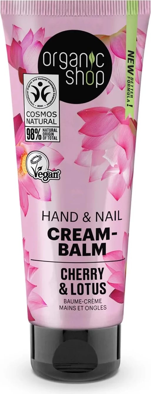 Krem-balsam për duar dhe thonj Organic Shop Cherry & Lotus uniseks 75ml