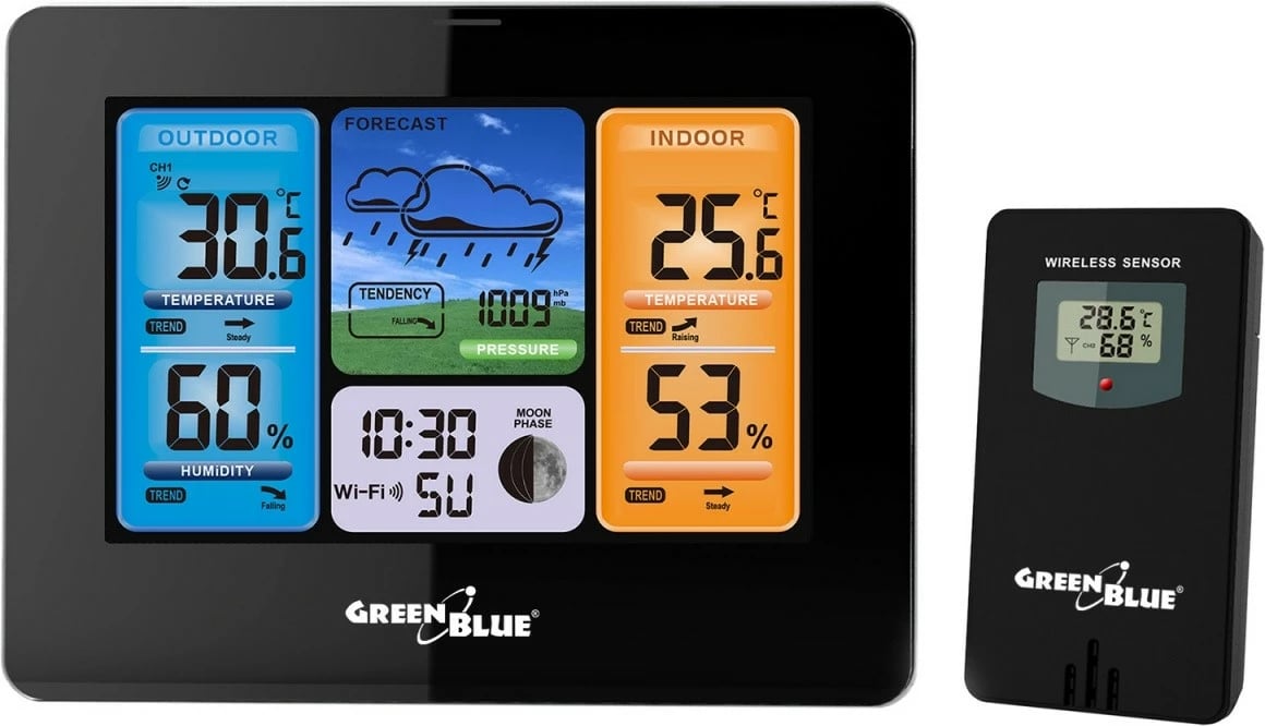 Stacion moti WiFi GreenBlue GB215, me sensor pa tela, i zi