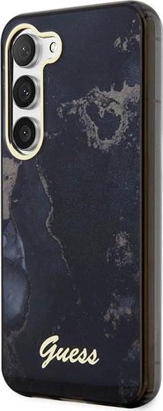 Mbështjellës Guess Golden Marble për Samsung Galaxy S23 S911, i fortë, i zi
