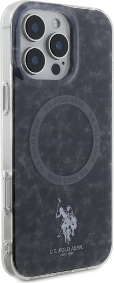 Mbështjellës U.S. Polo Assn. IML Ring MagSafe për iPhone 16 Pro Max, Zi