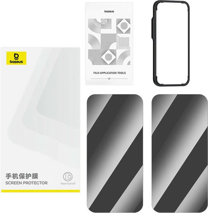 Xham i temperuar privacy Baseus Superior për iPhone 11 Pro/X/XS, Transparent, set me 2 kite pastrimi dhe EasyStick