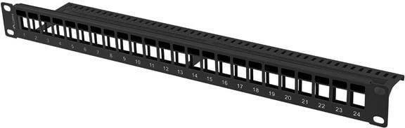 Panel bosh për rrjet Lanberg PPKS-1024-B, 24 porta, 1U, 19 inç, e zezë