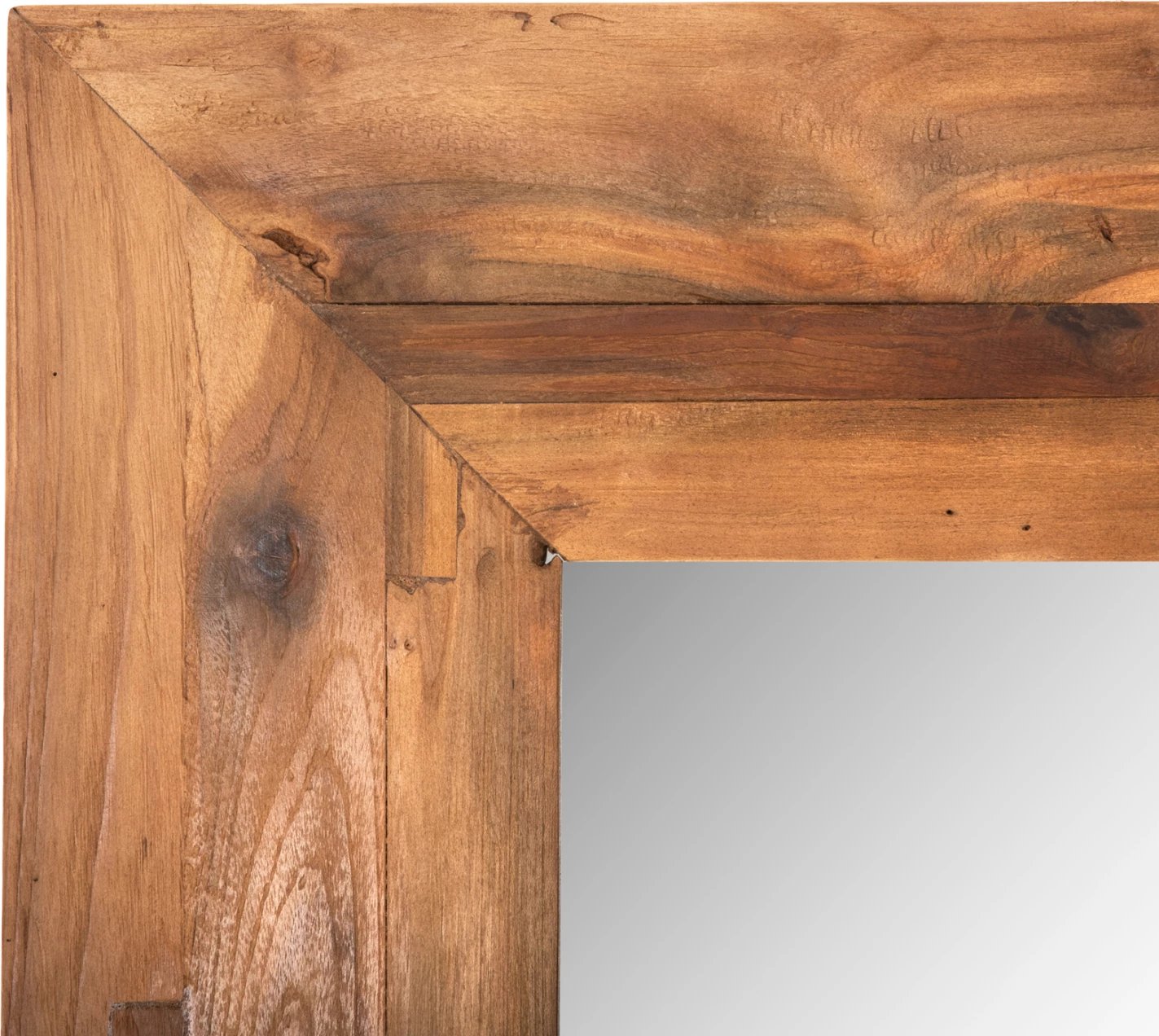 Pasqyrë muri YORKSHIRE, kornizë druri TEAK e ricikluar, 160x230 cm
