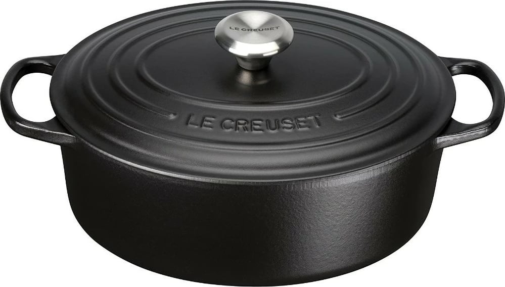 Tenxhere ovale Le Creuset 4.7L, gize, e zezë