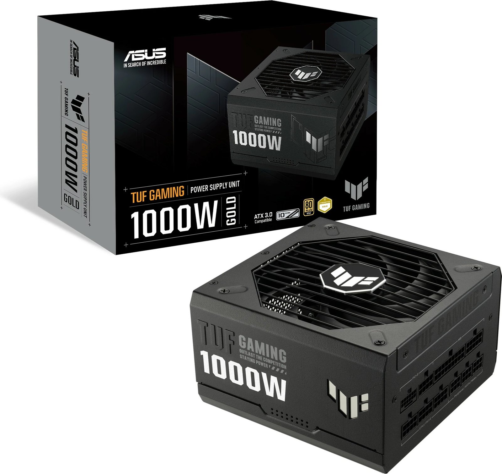 Kasë energjie ASUS TUF Gaming 1000W, 80 PLUS Gold, plotësisht modulare, e zezë