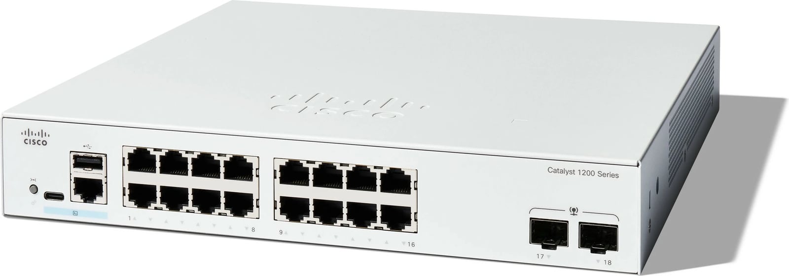 Switch Cisco Catalyst C1200-16T-2G, 16 porta GE, 2x1GE SFP, i bardhë